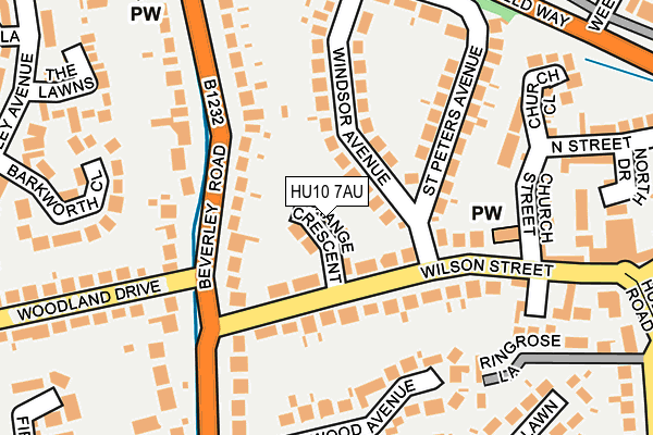 HU10 7AU map - OS OpenMap – Local (Ordnance Survey)