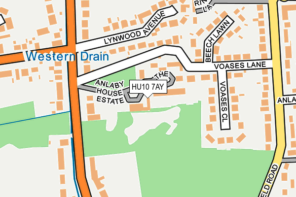 HU10 7AY map - OS OpenMap – Local (Ordnance Survey) HU10 7AY map - OS OpenMap – Local (Ordnance Survey)