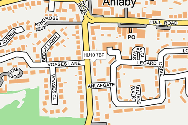 HU10 7BP map - OS OpenMap – Local (Ordnance Survey)