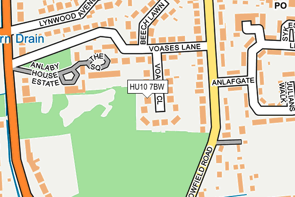 HU10 7BW map - OS OpenMap – Local (Ordnance Survey) HU10 7BW map - OS OpenMap – Local (Ordnance Survey)