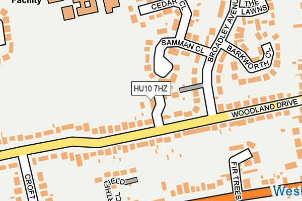 HU10 7HZ map - OS OpenMap – Local (Ordnance Survey)