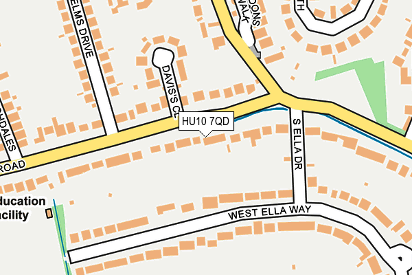 HU10 7QD map - OS OpenMap – Local (Ordnance Survey)