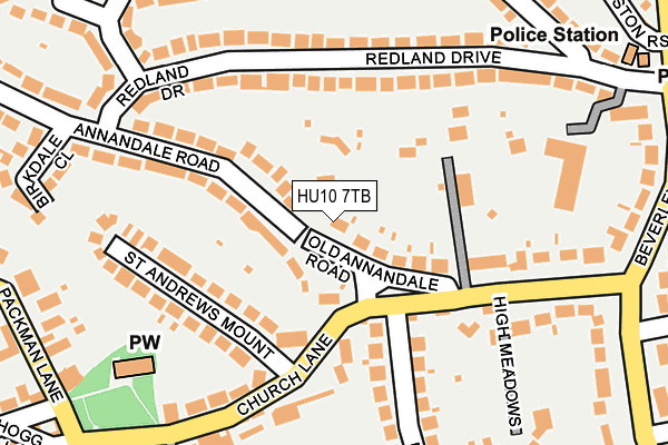 HU10 7TB map - OS OpenMap – Local (Ordnance Survey)