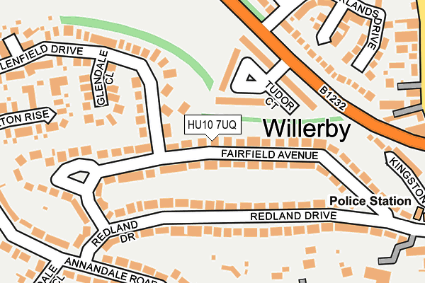 HU10 7UQ map - OS OpenMap – Local (Ordnance Survey)