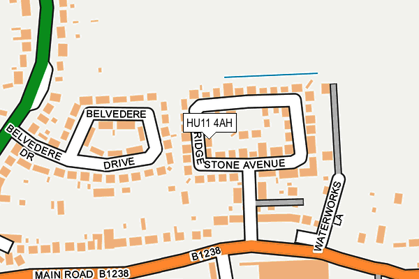 HU11 4AH map - OS OpenMap – Local (Ordnance Survey)