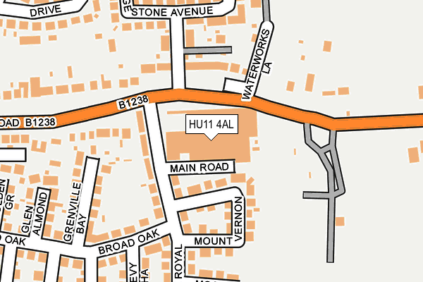 HU11 4AL map - OS OpenMap – Local (Ordnance Survey) HU11 4AL map - OS OpenMap – Local (Ordnance Survey)