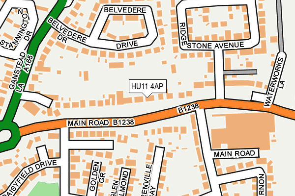 HU11 4AP map - OS OpenMap – Local (Ordnance Survey) HU11 4AP map - OS OpenMap – Local (Ordnance Survey)