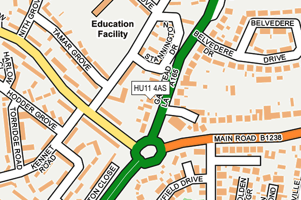 HU11 4AS map - OS OpenMap – Local (Ordnance Survey) HU11 4AS map - OS OpenMap – Local (Ordnance Survey)