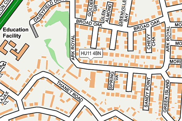 HU11 4BN map - OS OpenMap – Local (Ordnance Survey) HU11 4BN map - OS OpenMap – Local (Ordnance Survey)