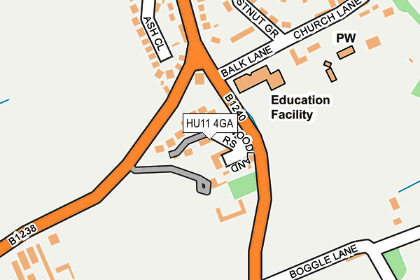 HU11 4GA map - OS OpenMap – Local (Ordnance Survey)