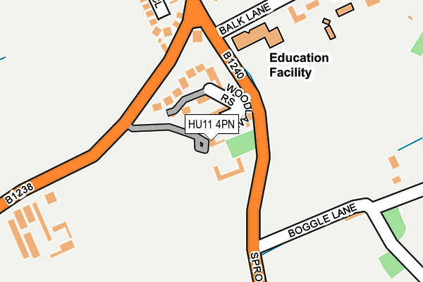 HU11 4PN map - OS OpenMap – Local (Ordnance Survey)
