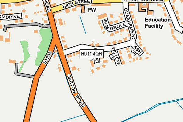 HU11 4QH map - OS OpenMap – Local (Ordnance Survey)