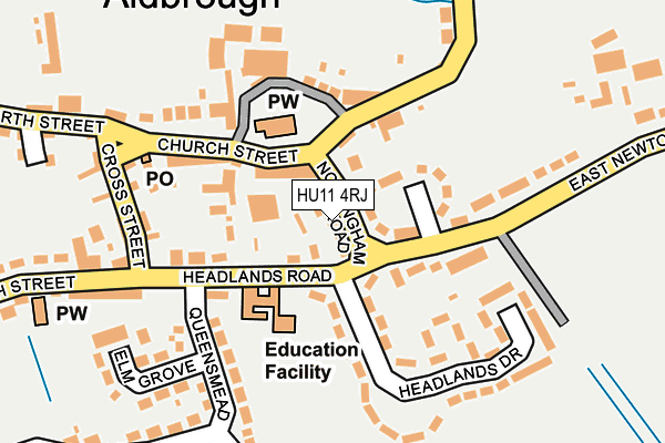HU11 4RJ map - OS OpenMap – Local (Ordnance Survey)