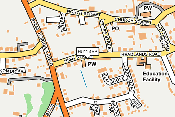 HU11 4RP map - OS OpenMap – Local (Ordnance Survey)