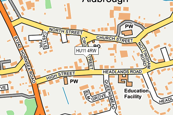 HU11 4RW map - OS OpenMap – Local (Ordnance Survey) HU11 4RW map - OS OpenMap – Local (Ordnance Survey)