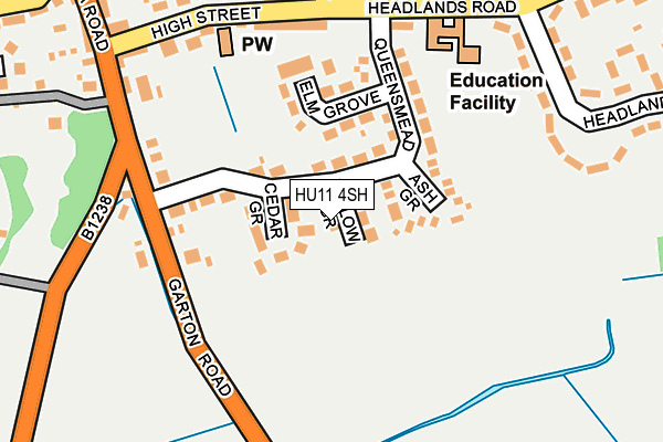 HU11 4SH map - OS OpenMap – Local (Ordnance Survey) HU11 4SH map - OS OpenMap – Local (Ordnance Survey)