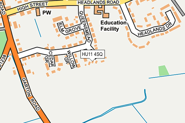 HU11 4SQ map - OS OpenMap – Local (Ordnance Survey)