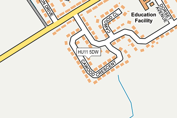 HU11 5DW map - OS OpenMap – Local (Ordnance Survey) HU11 5DW map - OS OpenMap – Local (Ordnance Survey)