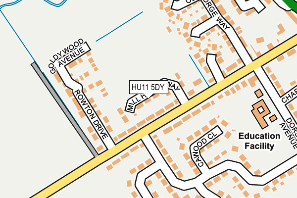 HU11 5DY map - OS OpenMap – Local (Ordnance Survey) HU11 5DY map - OS OpenMap – Local (Ordnance Survey)