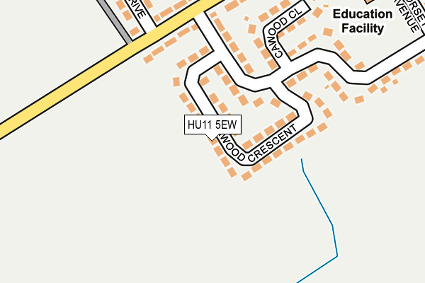 HU11 5EW map - OS OpenMap – Local (Ordnance Survey) HU11 5EW map - OS OpenMap – Local (Ordnance Survey)