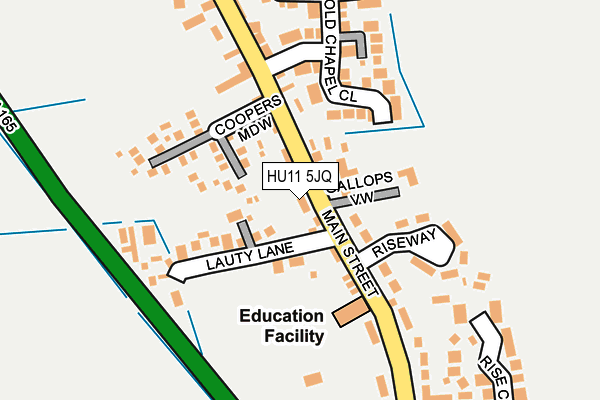 HU11 5JQ map - OS OpenMap – Local (Ordnance Survey) HU11 5JQ map - OS OpenMap – Local (Ordnance Survey)