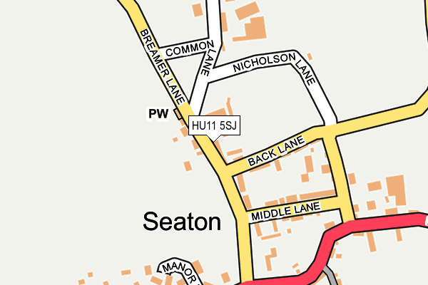 HU11 5SJ map - OS OpenMap – Local (Ordnance Survey)