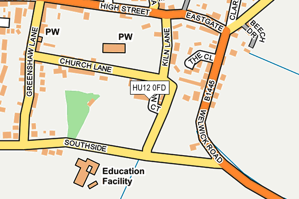 HU12 0FD map - OS OpenMap – Local (Ordnance Survey) HU12 0FD map - OS OpenMap – Local (Ordnance Survey)
