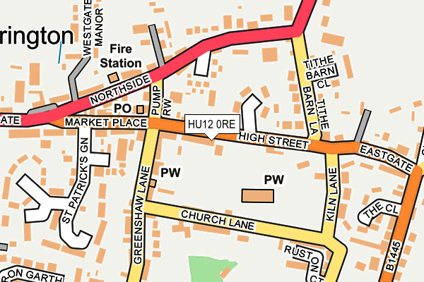 HU12 0RE map - OS OpenMap – Local (Ordnance Survey)