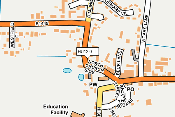 HU12 0TL map - OS OpenMap – Local (Ordnance Survey) HU12 0TL map - OS OpenMap – Local (Ordnance Survey)
