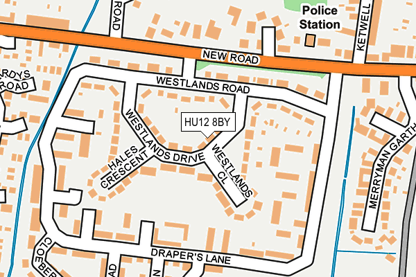 HU12 8BY map - OS OpenMap – Local (Ordnance Survey)