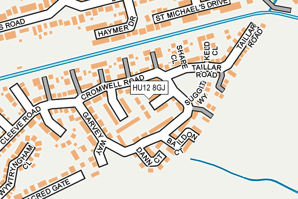 HU12 8GJ map - OS OpenMap – Local (Ordnance Survey)