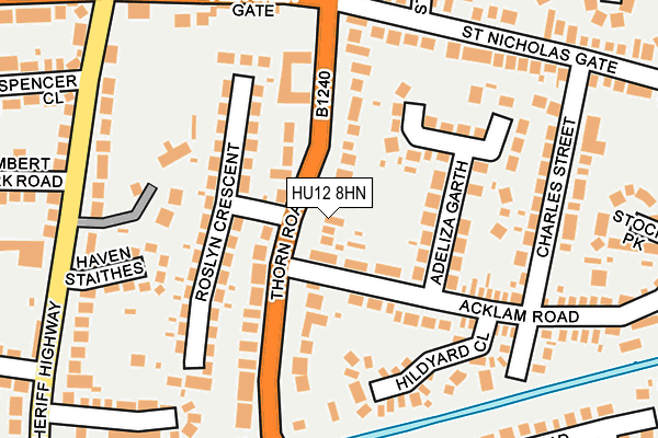 HU12 8HN map - OS OpenMap – Local (Ordnance Survey)