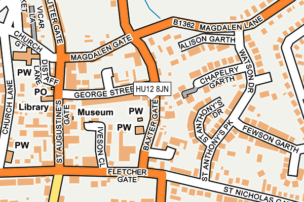 HU12 8JN map - OS OpenMap – Local (Ordnance Survey)