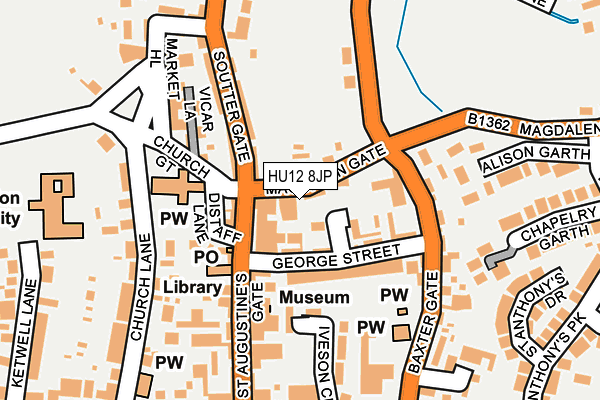 HU12 8JP map - OS OpenMap – Local (Ordnance Survey)