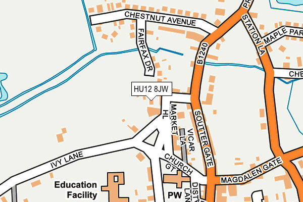 HU12 8JW map - OS OpenMap – Local (Ordnance Survey)