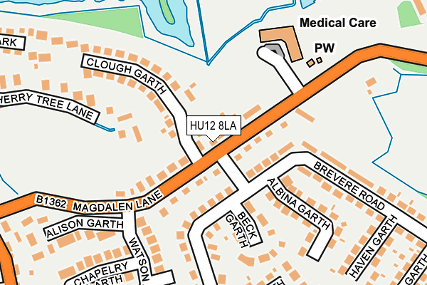 HU12 8LA map - OS OpenMap – Local (Ordnance Survey)