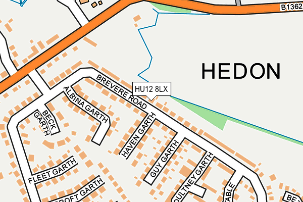 HU12 8LX map - OS OpenMap – Local (Ordnance Survey)