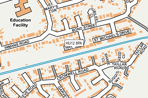 HU12 8PA map - OS OpenMap – Local (Ordnance Survey)