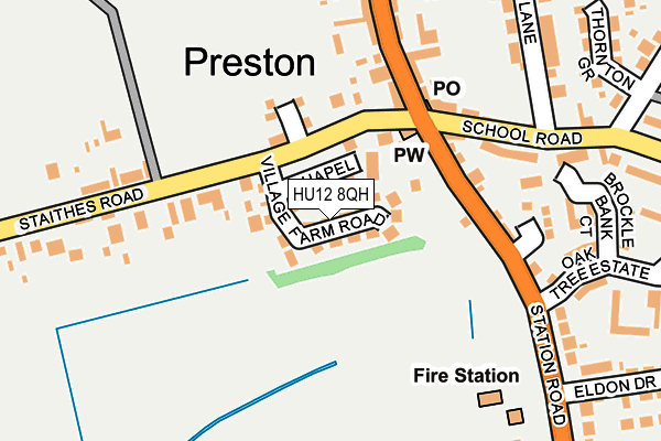 HU12 8QH map - OS OpenMap – Local (Ordnance Survey)