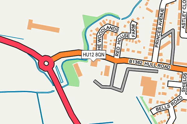 HU12 8QN map - OS OpenMap – Local (Ordnance Survey)