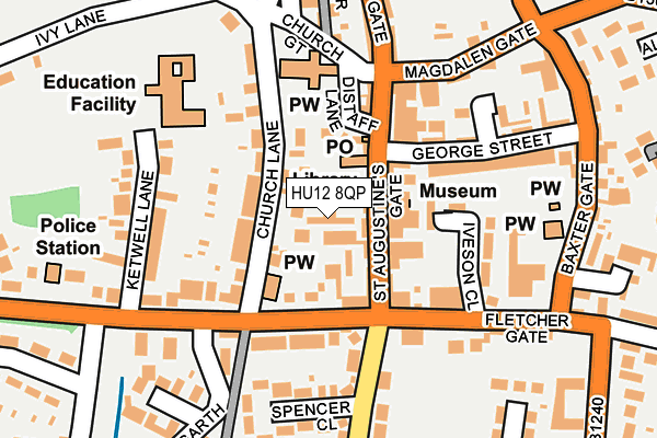 HU12 8QP map - OS OpenMap – Local (Ordnance Survey) HU12 8QP map - OS OpenMap – Local (Ordnance Survey)