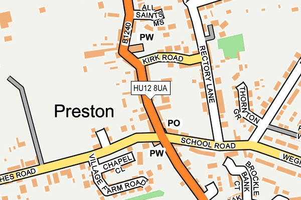 HU12 8UA map - OS OpenMap – Local (Ordnance Survey)