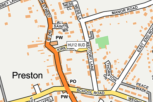 HU12 8UD map - OS OpenMap – Local (Ordnance Survey)