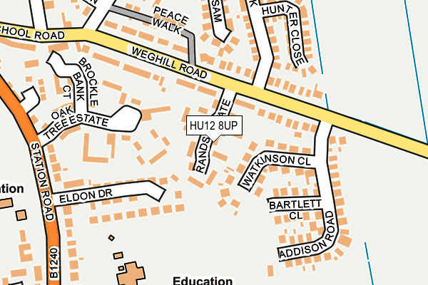 HU12 8UP map - OS OpenMap – Local (Ordnance Survey)