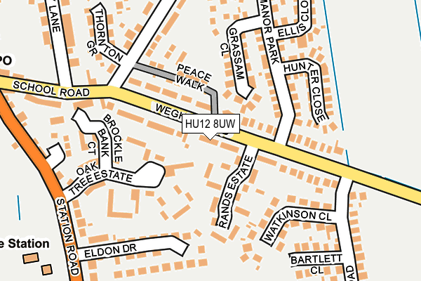 HU12 8UW map - OS OpenMap – Local (Ordnance Survey)
