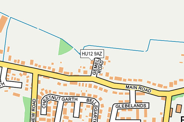 HU12 9AZ map - OS OpenMap – Local (Ordnance Survey)