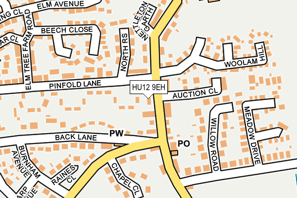 HU12 9EH map - OS OpenMap – Local (Ordnance Survey) HU12 9EH map - OS OpenMap – Local (Ordnance Survey)