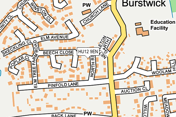 HU12 9EN map - OS OpenMap – Local (Ordnance Survey)