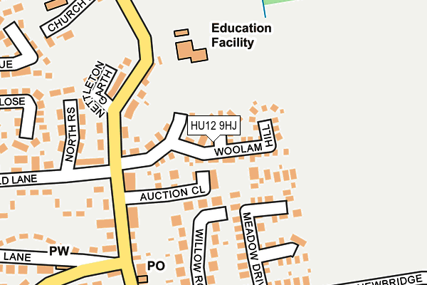 HU12 9HJ map - OS OpenMap – Local (Ordnance Survey)