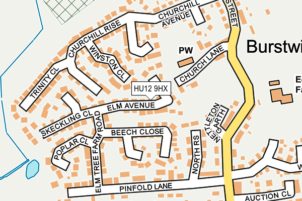 HU12 9HX map - OS OpenMap – Local (Ordnance Survey)